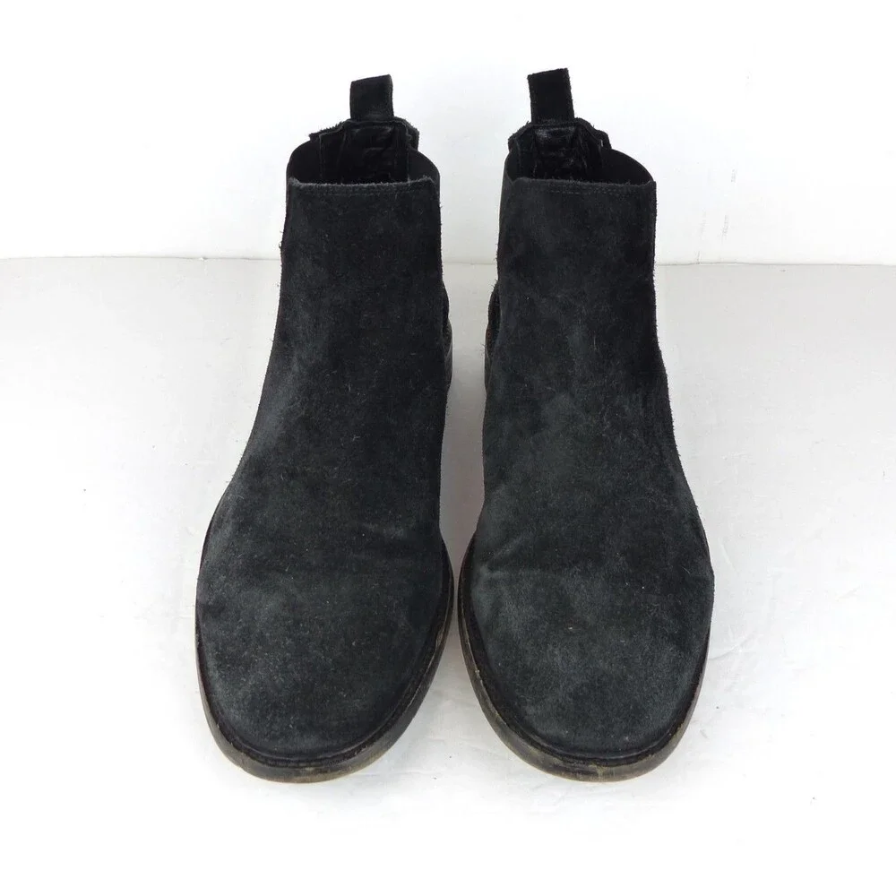 All Saints Chelsea Boots Men 12 US 45 Black Rook Suede Leather Pull On Rock - Picture 4 of 12